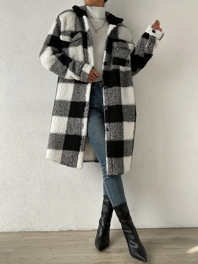 Isabella | Elegant checked coat for women - Image 7