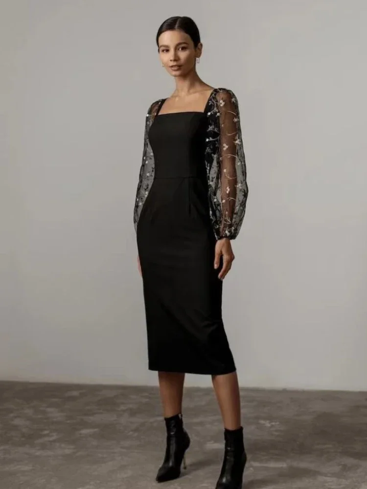 Isabella® | Evening And Party Dress With Square Neckline And Long Sleeves - Image 3