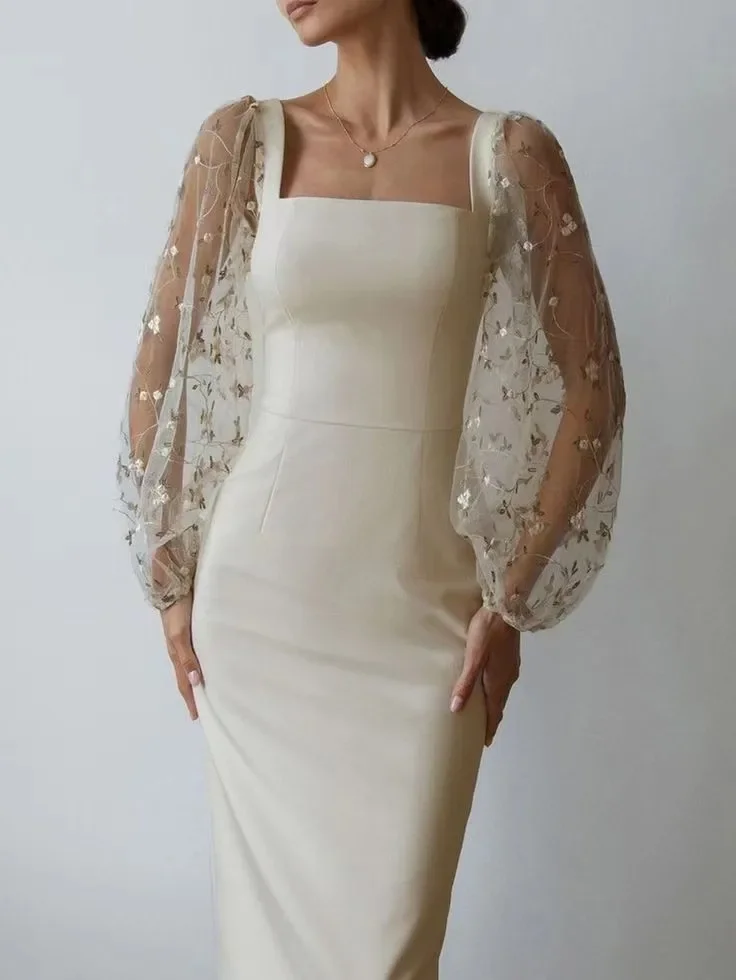 Isabella® | Evening And Party Dress With Square Neckline And Long Sleeves - Image 6