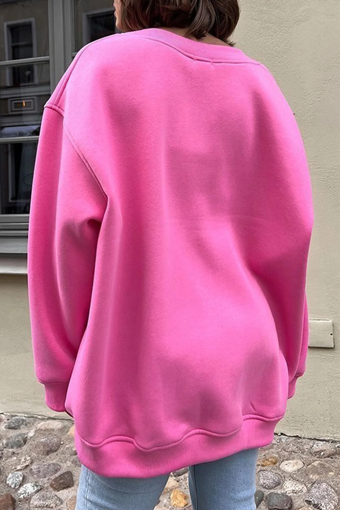 Isadora | Solid oversized crew neck sweatshirt - Image 3