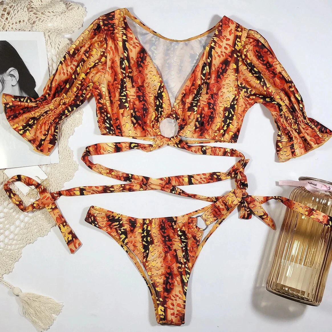 Isidora® | Printed Bikini With Puffy Sleeves - Image 2