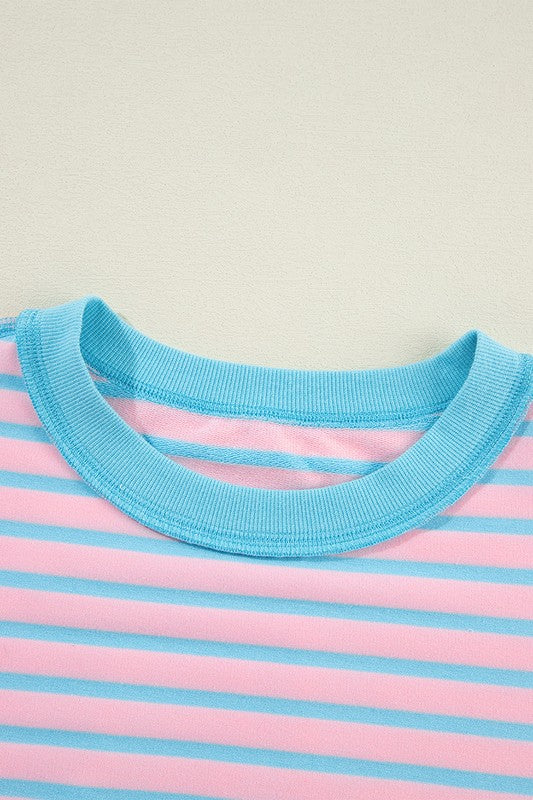 Isis | High-low pullover sweatshirt with stripes and contrast trim - Image 5