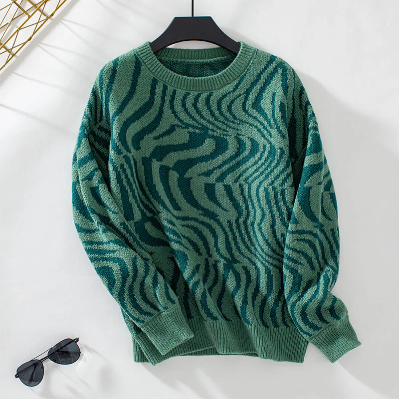 Ivanna | Jumper with a wave pattern and a crew neck - Image 4