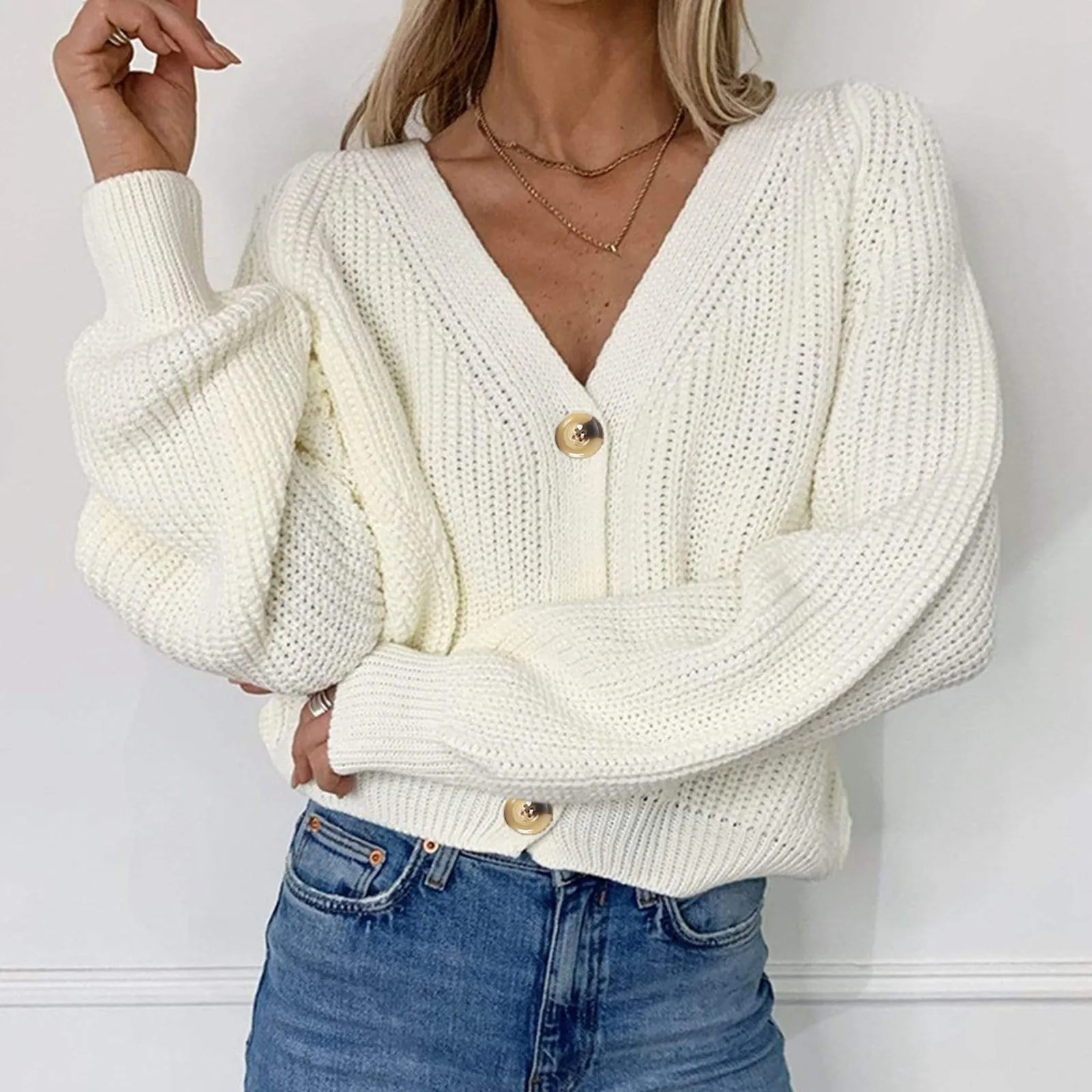 Ivette® | KNIT V-NECK CARDIGAN - Image 3