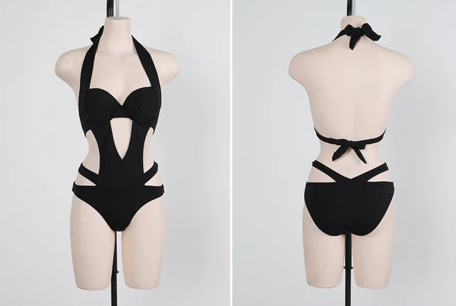 Ivonne® | Halter Cut Out Bandage Trikini Swimsuit - Image 3