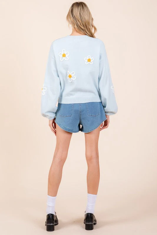 Janine | Knitted sweater with floral embroidery - Image 19