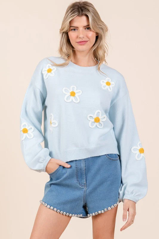 Janine | Knitted sweater with floral embroidery - Image 20