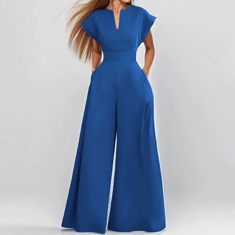 Jenna® | Elegant Short-Sleeved, Wide-Leg Jumpsuit - Image 2