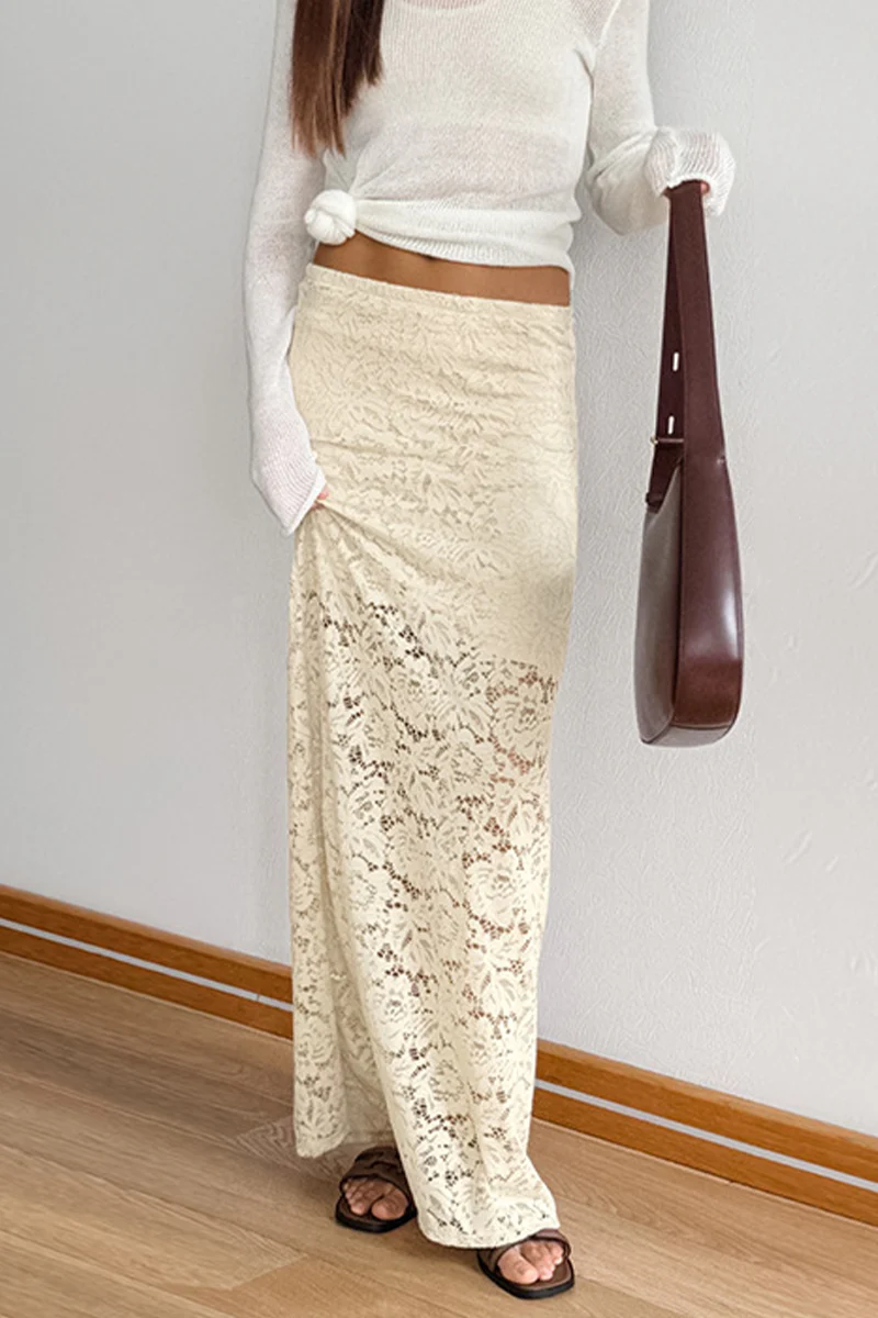 Jennifer | Sexy straight plain lace pants - Image 2