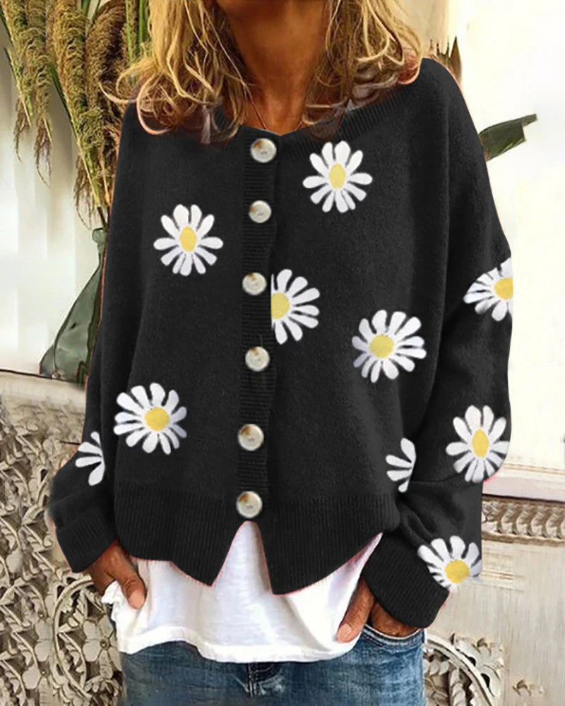 Jette | Women's jacket with daisy design - Image 3