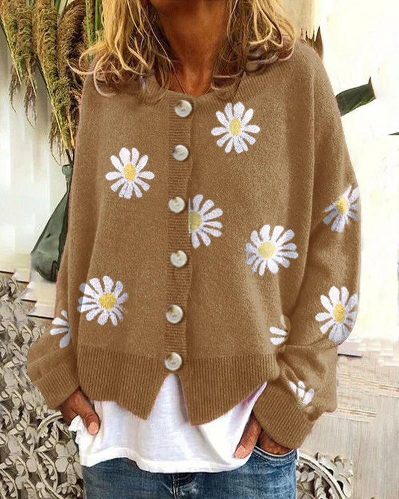 Jette | Women's jacket with daisy design - Image 4