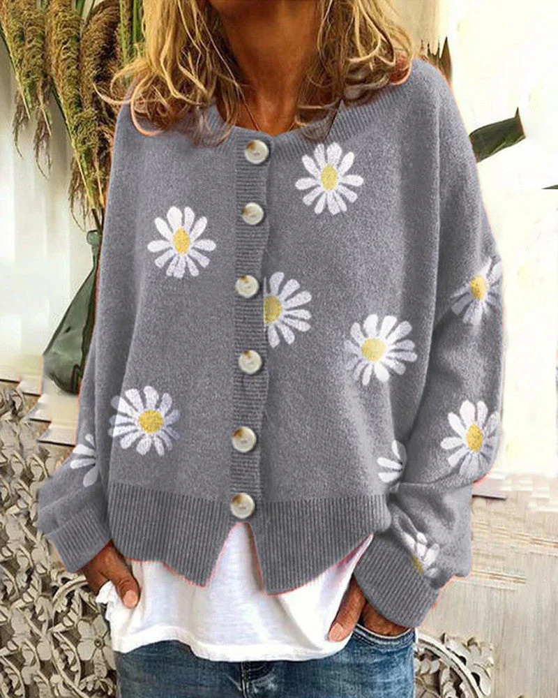 Jette | Women's jacket with daisy design - Image 5