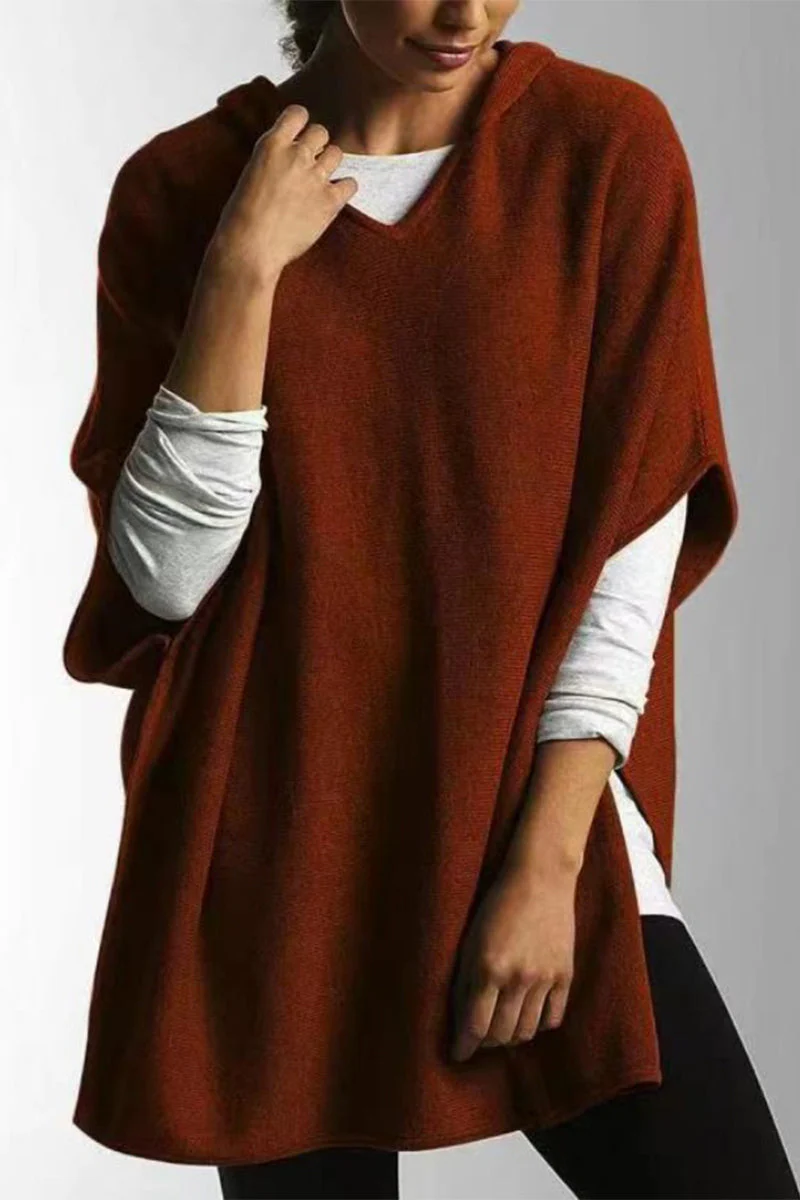 Johana | Casual, simple tops with a fixed slit and hooded collar - Image 5