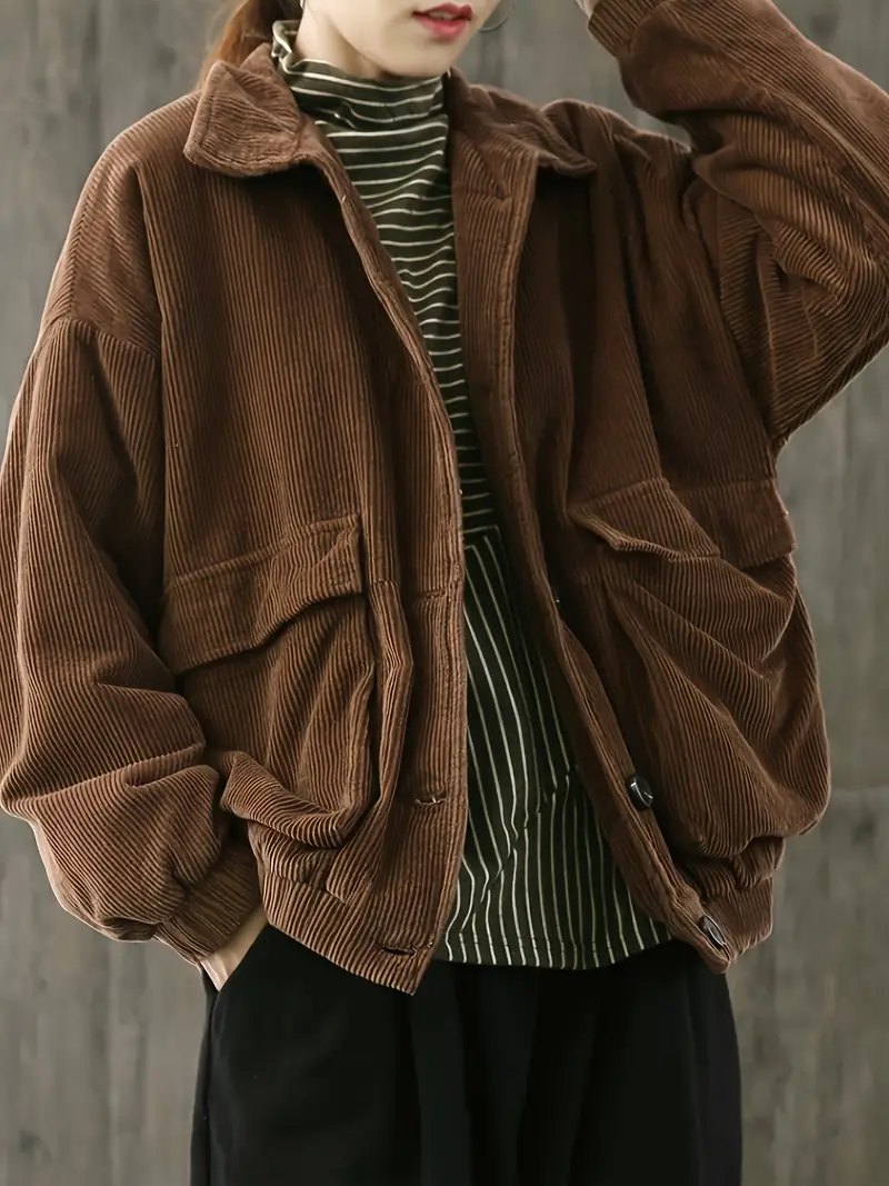 Johana | Corduroy jacket with button placket at the front