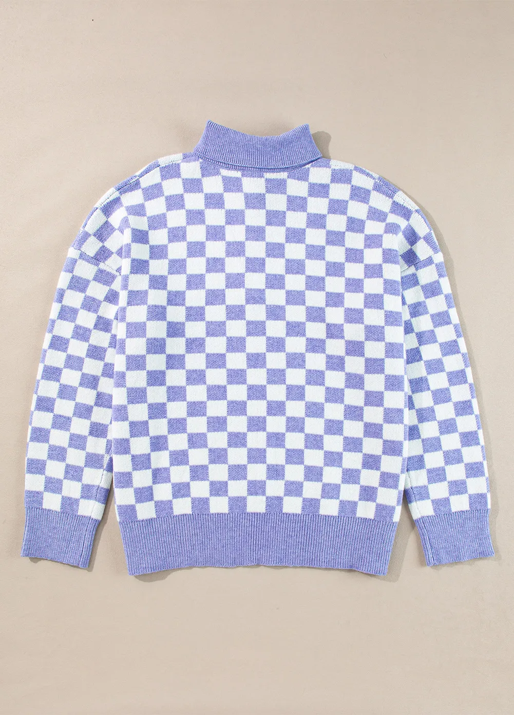 Johanna | Oversized long sleeve sweater with check collar - Image 3