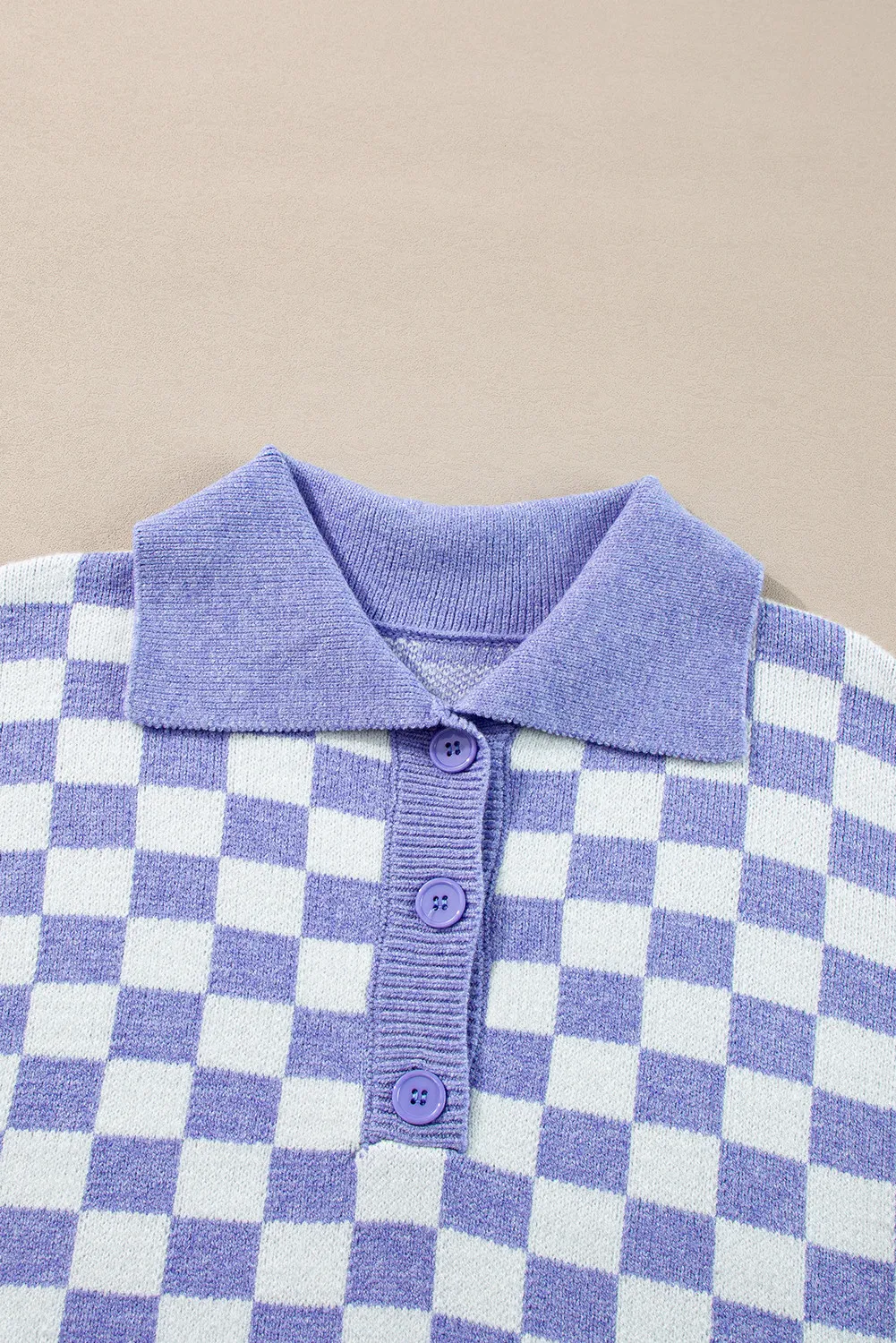 Johanna | Oversized long sleeve sweater with check collar - Image 4