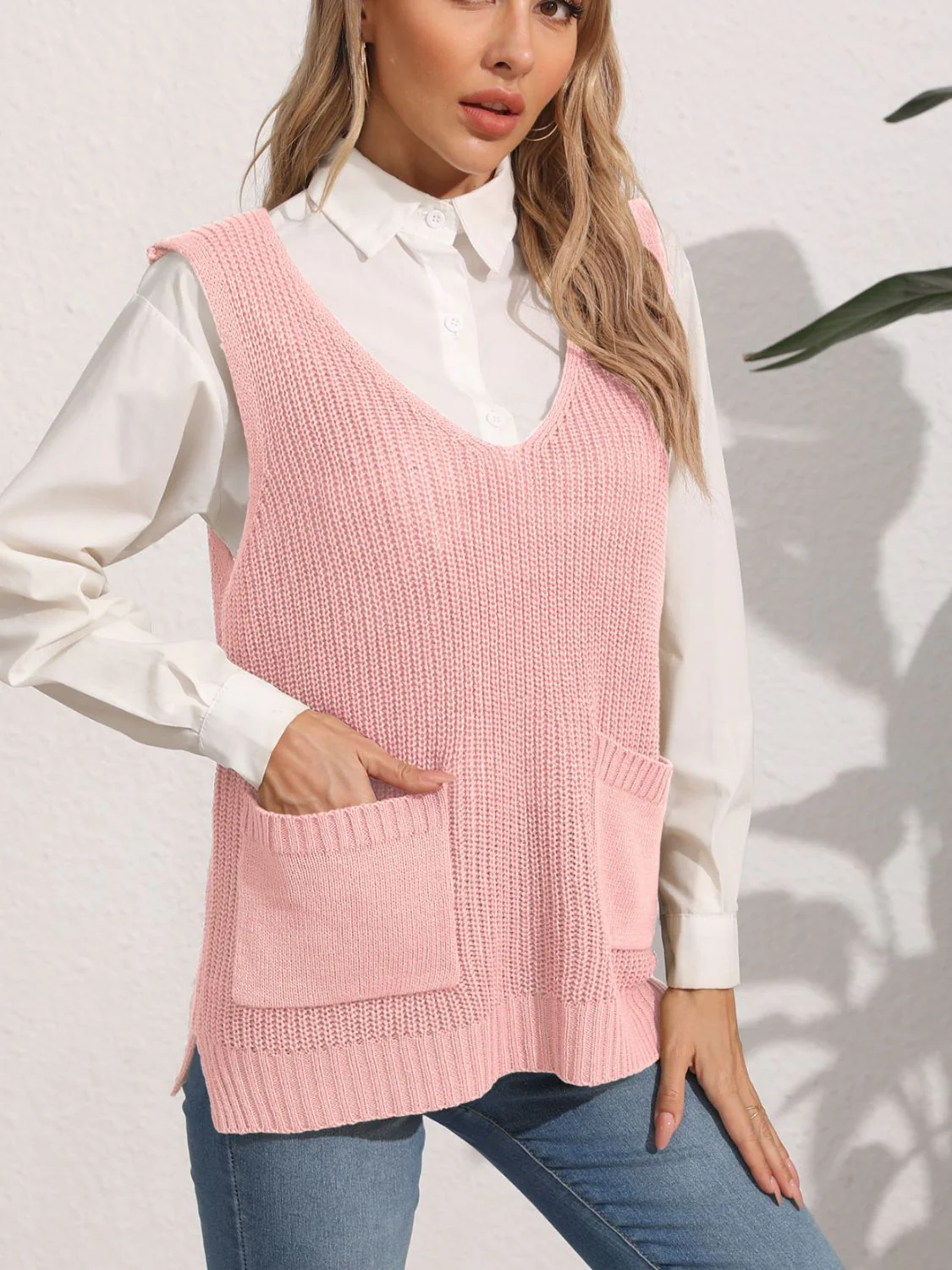 Johanna | Sweater vest with pockets and V-neck - Image 5