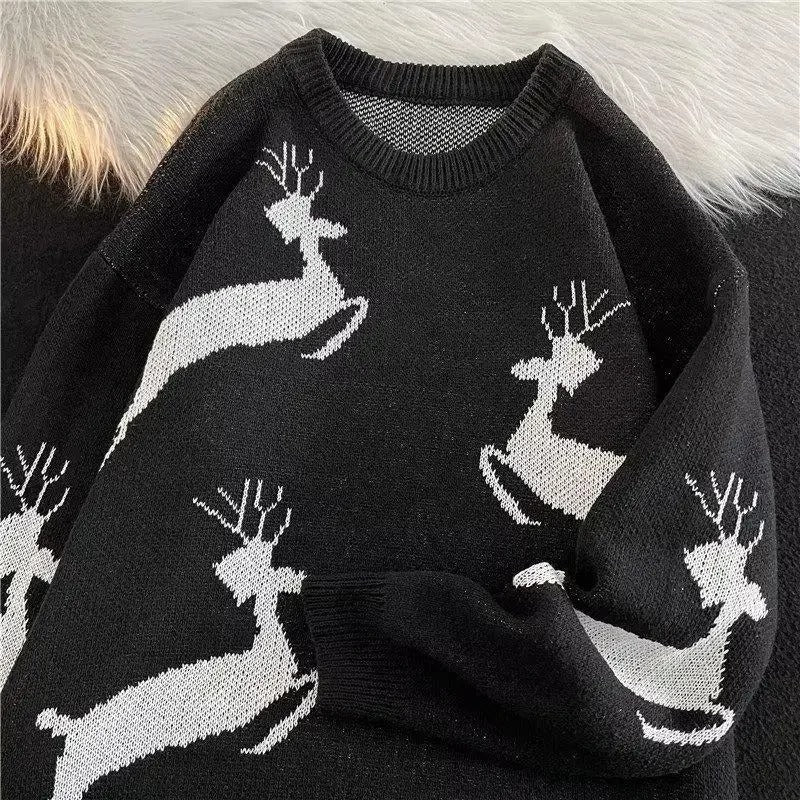 Josefina | Warm knitted sweater with a Christmas deer print for women - Image 2
