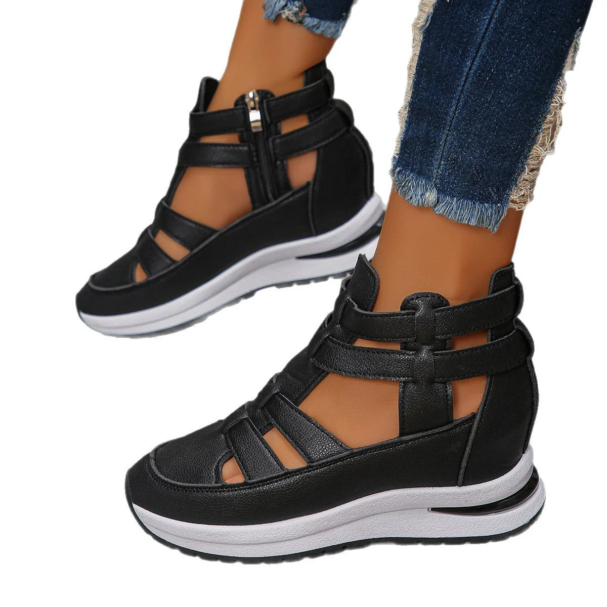 Juana® | Comfortable lightweight women's wedge sandals with zipper - Image 4