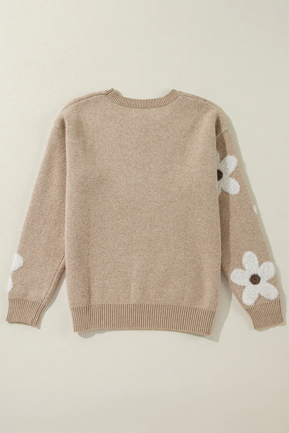 Juana | Long-sleeved sweater with a floral crew neck - Image 4