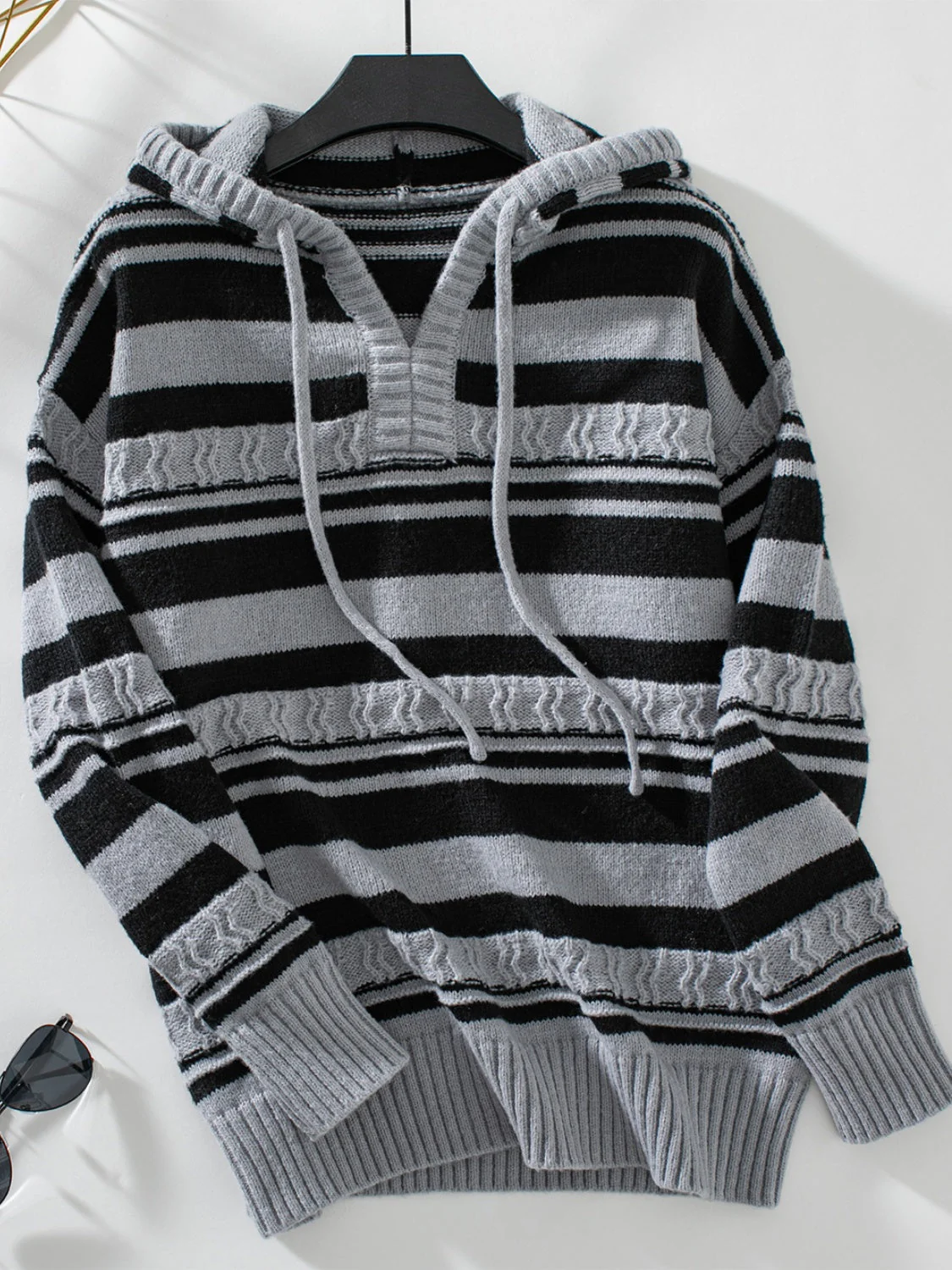 Juana | Striped long sleeve drawstring hoodie - Image 7