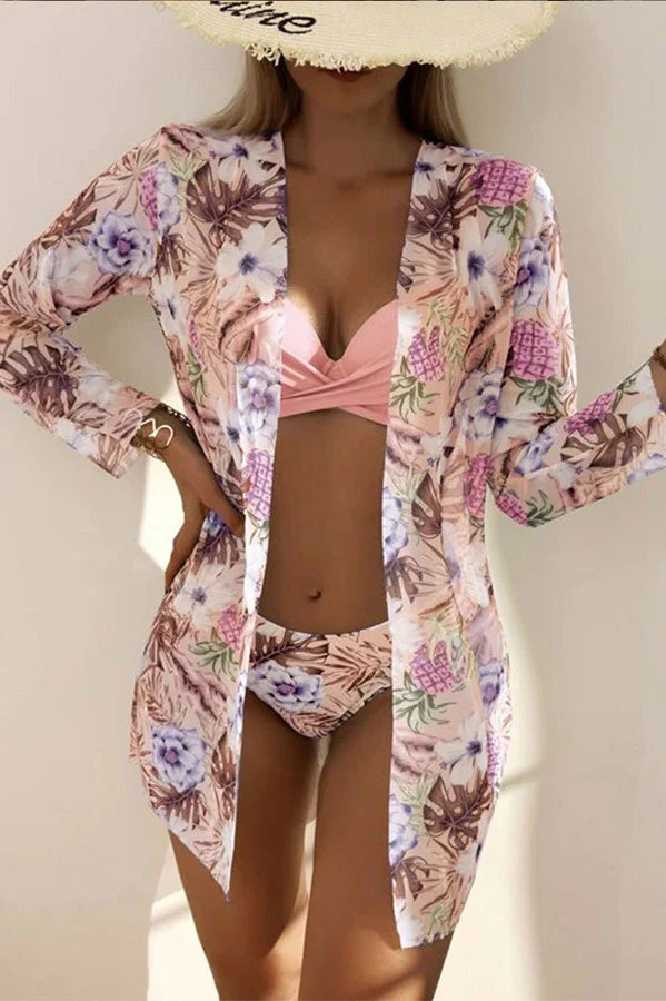 Juana® | Tropical Print Wrap Underwire Bikini With Cover-Up - Image 6