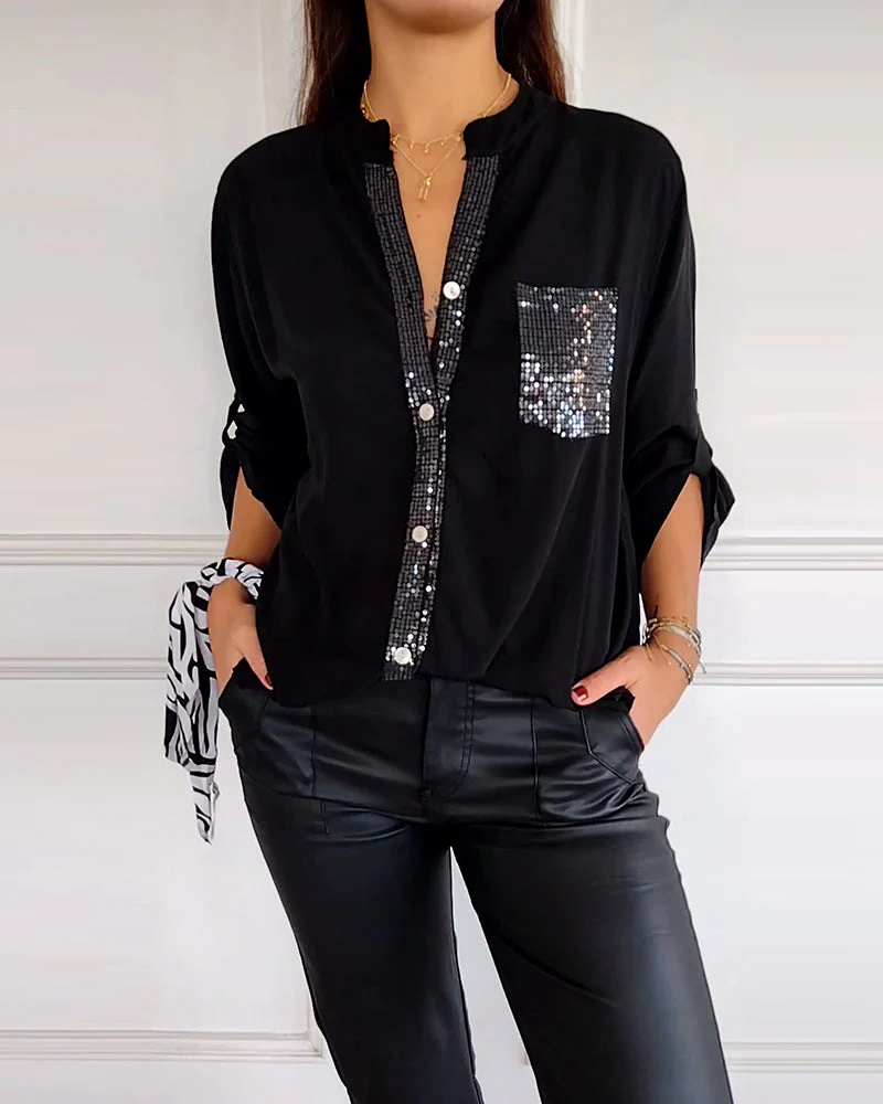 Juana® | Women'S Button-Front Blouse With Sequin Trim - Image 10