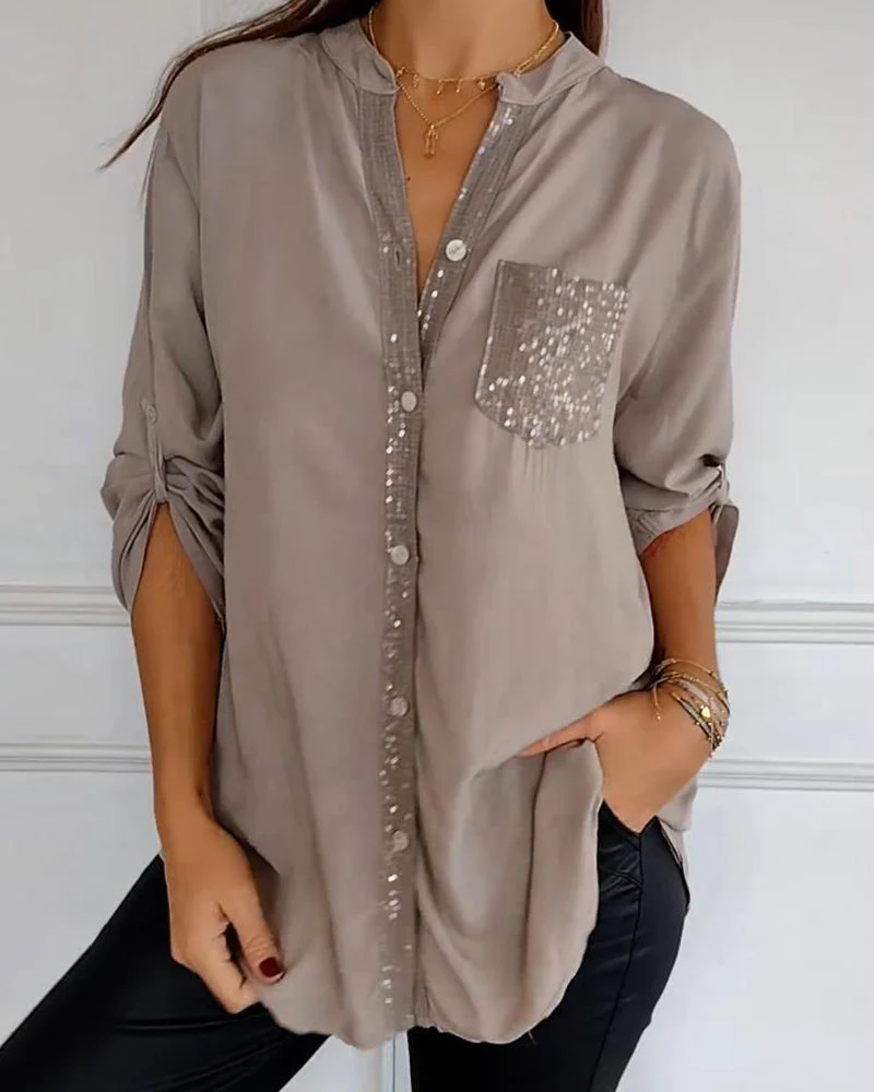 Juana® | Women'S Button-Front Blouse With Sequin Trim - Image 12