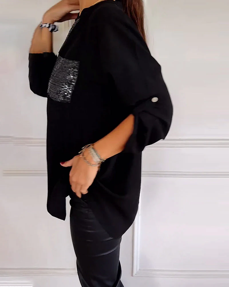 Juana® | Women'S Button-Front Blouse With Sequin Trim - Image 3