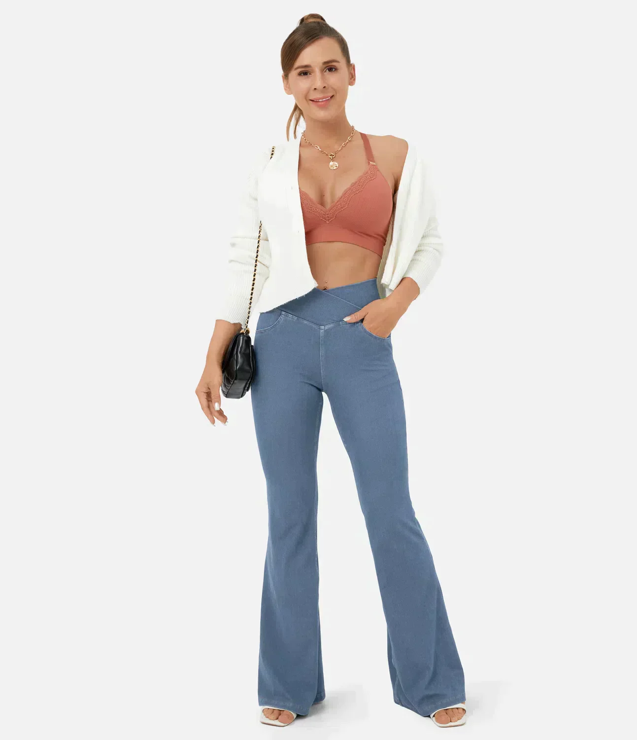 Juana® | Women's high-waisted retro flare pants with crossover waistband - Image 12