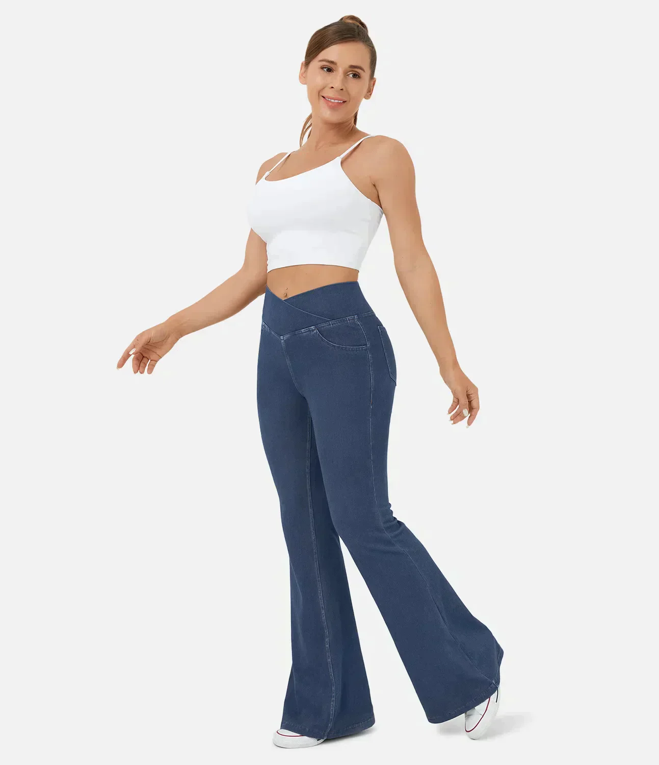 Juana® | Women's high-waisted retro flare pants with crossover waistband - Image 13