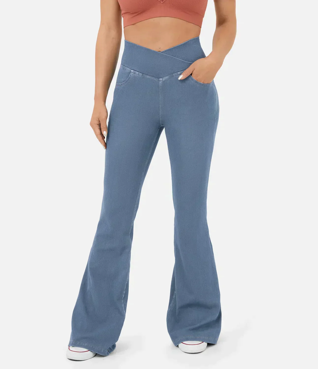 Juana® | Women's high-waisted retro flare pants with crossover waistband - Image 14