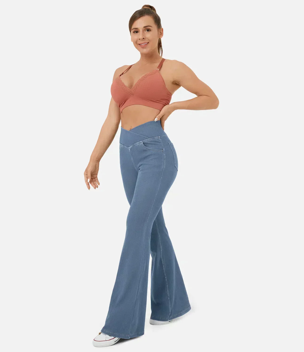 Juana® | Women's high-waisted retro flare pants with crossover waistband - Image 15