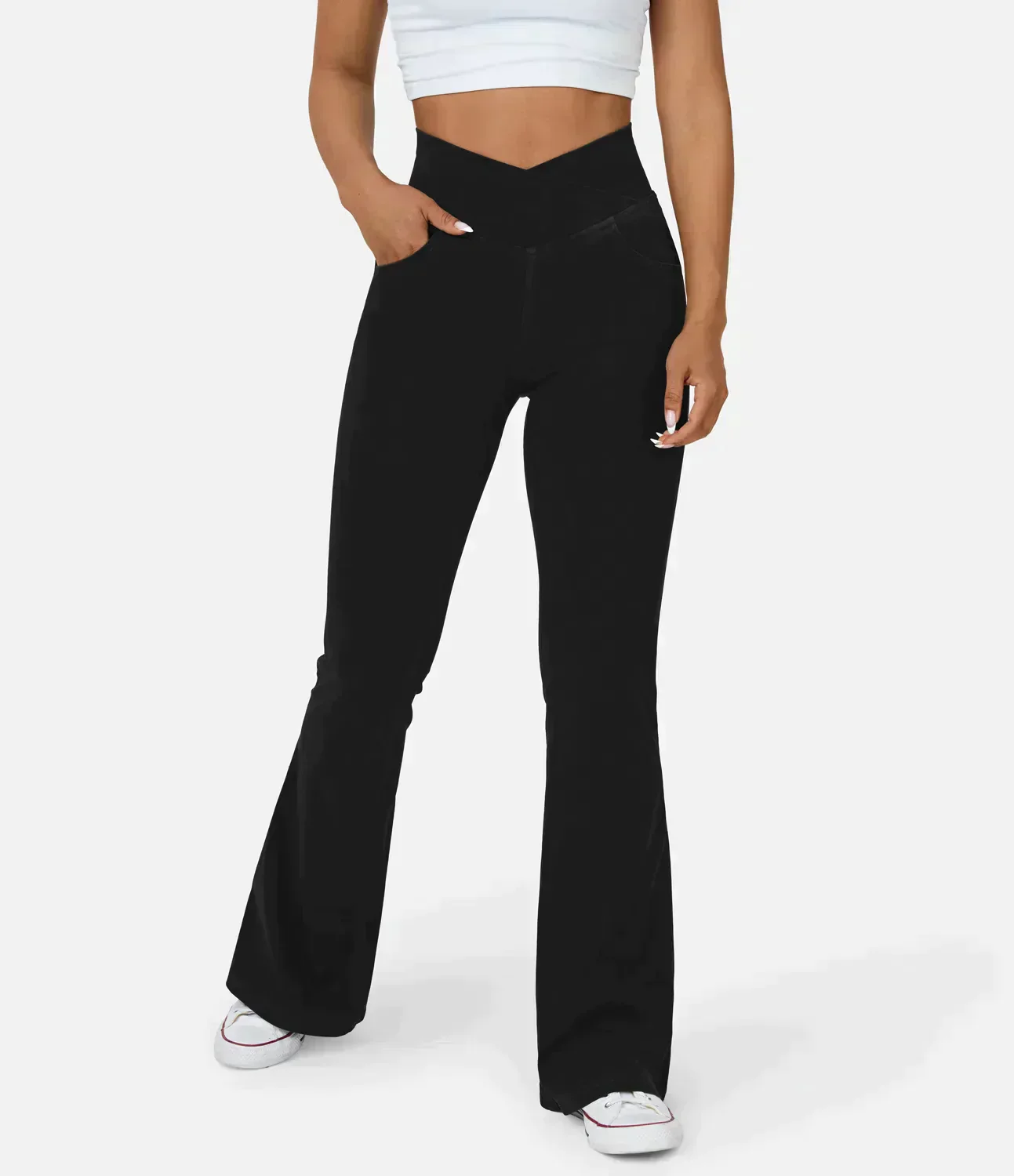 Juana® | Women's high-waisted retro flare pants with crossover waistband - Image 5