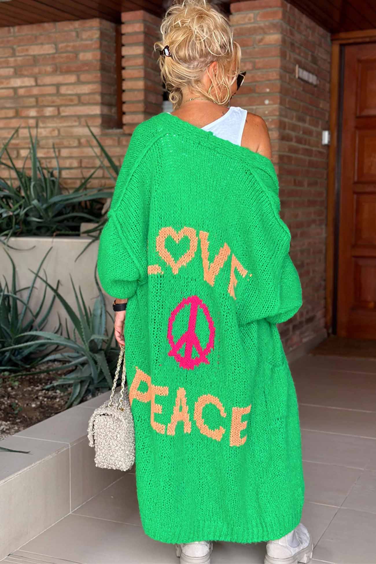 Judith | Long-sleeved cardigan with an open front and a letter print - Image 9