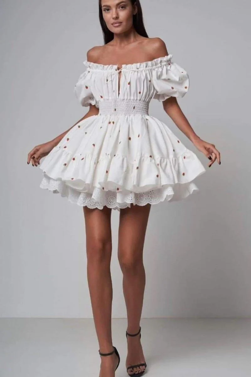 Judith® | Printed Mini Dress With Puff Sleeves - Image 2