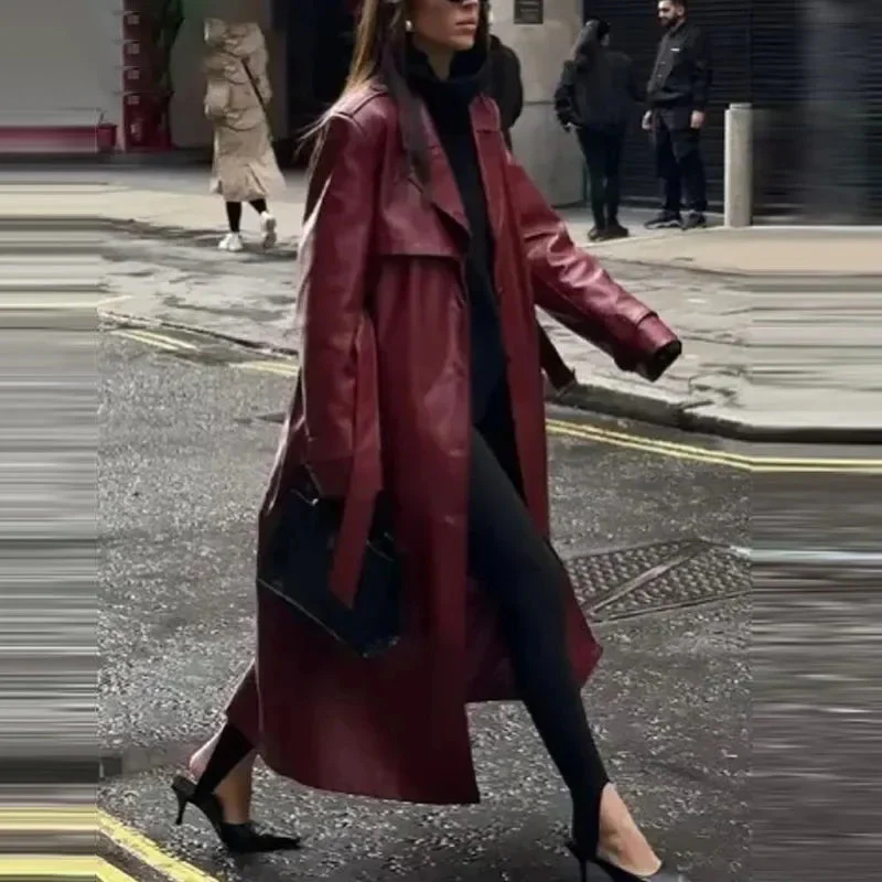 Julia® | 2025 Veste femme en simili cuir bordeaux - Image 3
