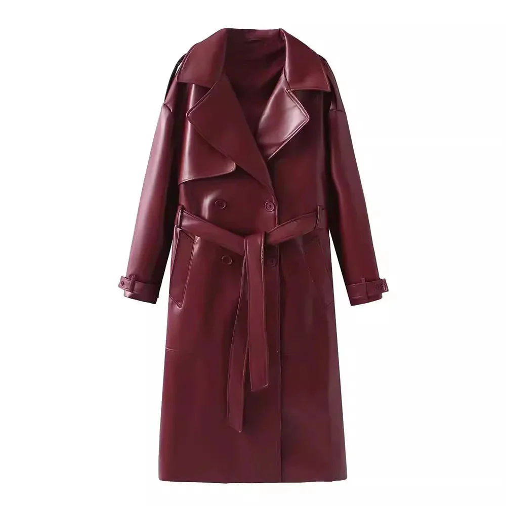Julia® | 2025 Veste femme en simili cuir bordeaux - Image 4
