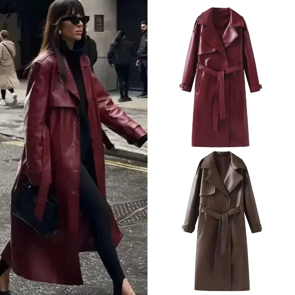 Julia® | 2025 Veste femme en simili cuir bordeaux - Image 6