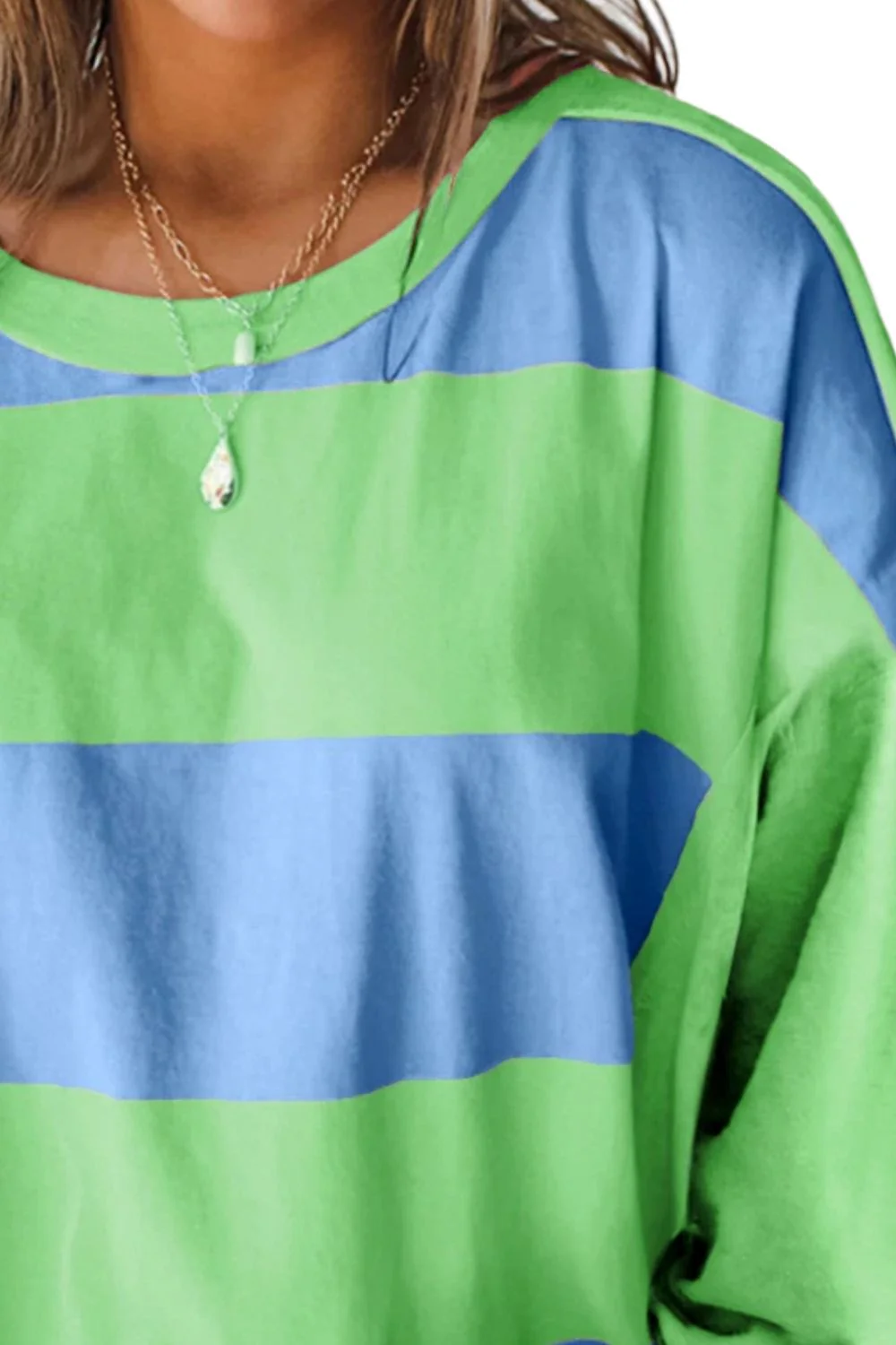 Julia | Color block long sleeve crew neck top - Image 5