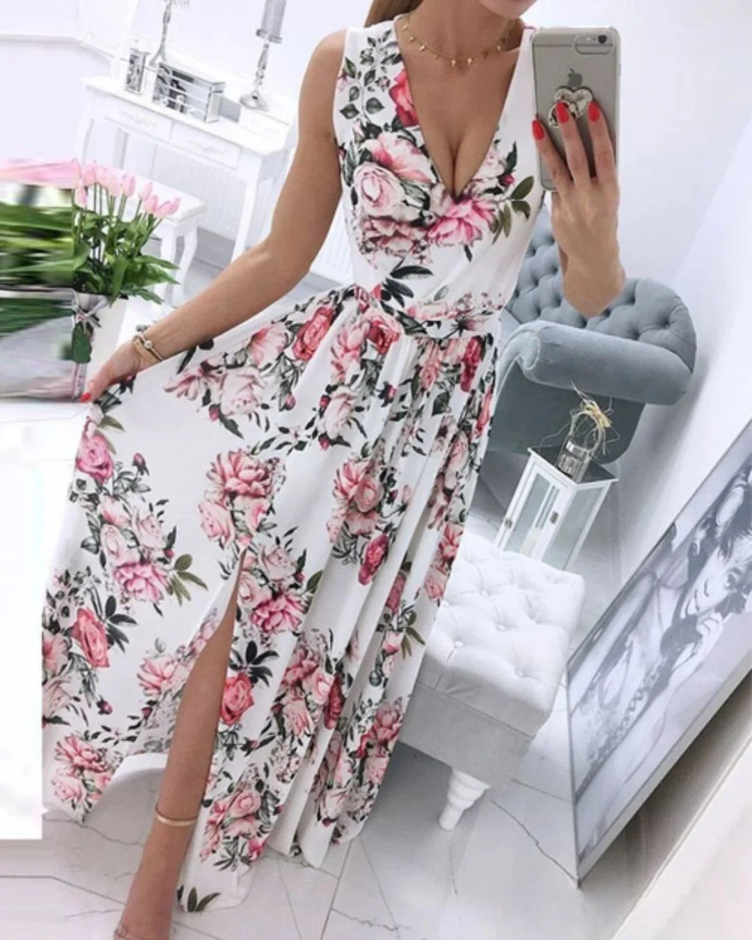 Julia® | Sleeveless Beach Dress For Women With A Deep V-Neck
