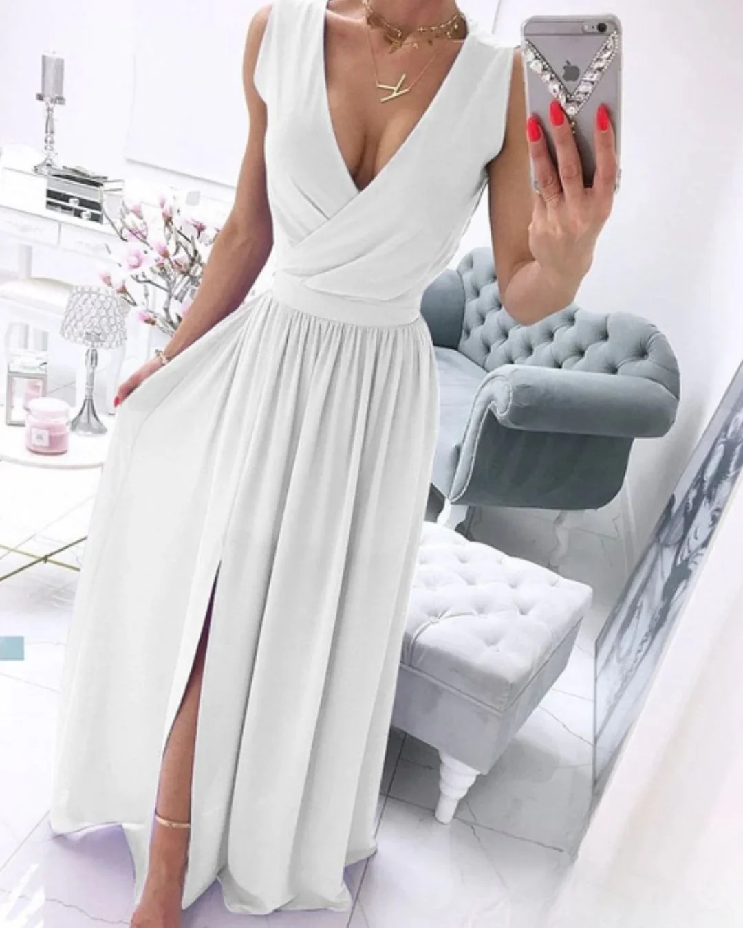 Julia® | Sleeveless Beach Dress For Women With A Deep V-Neck - Image 11