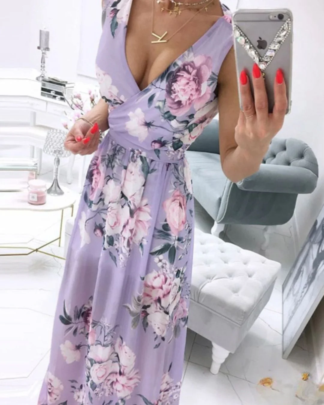Julia® | Sleeveless Beach Dress For Women With A Deep V-Neck - Image 2