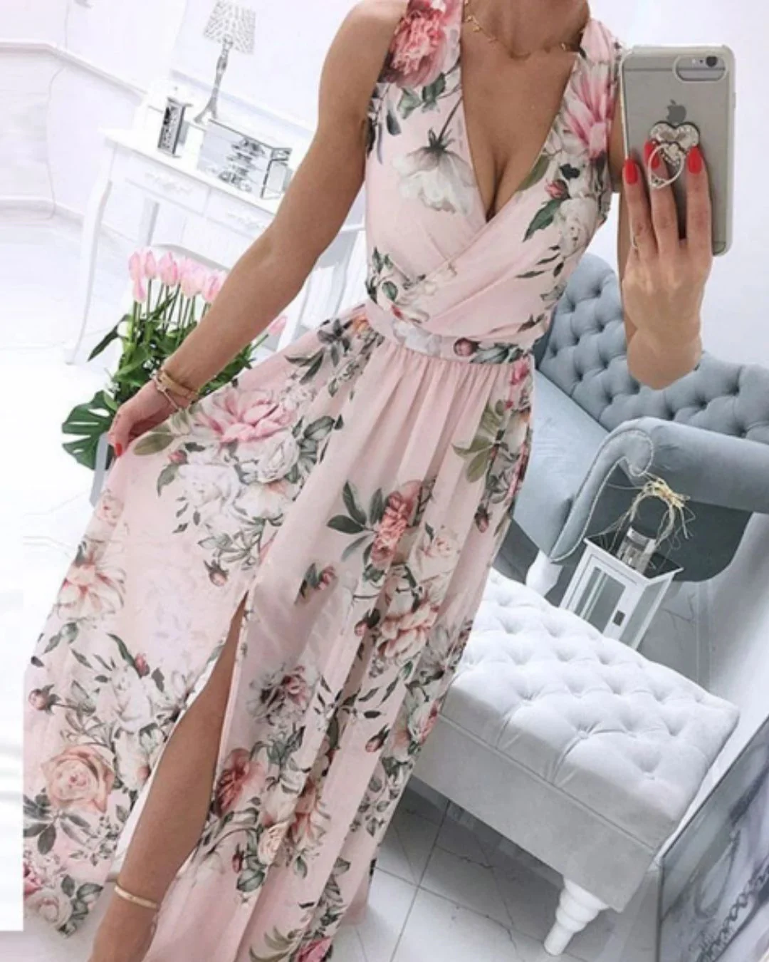 Julia® | Sleeveless Beach Dress For Women With A Deep V-Neck - Image 4