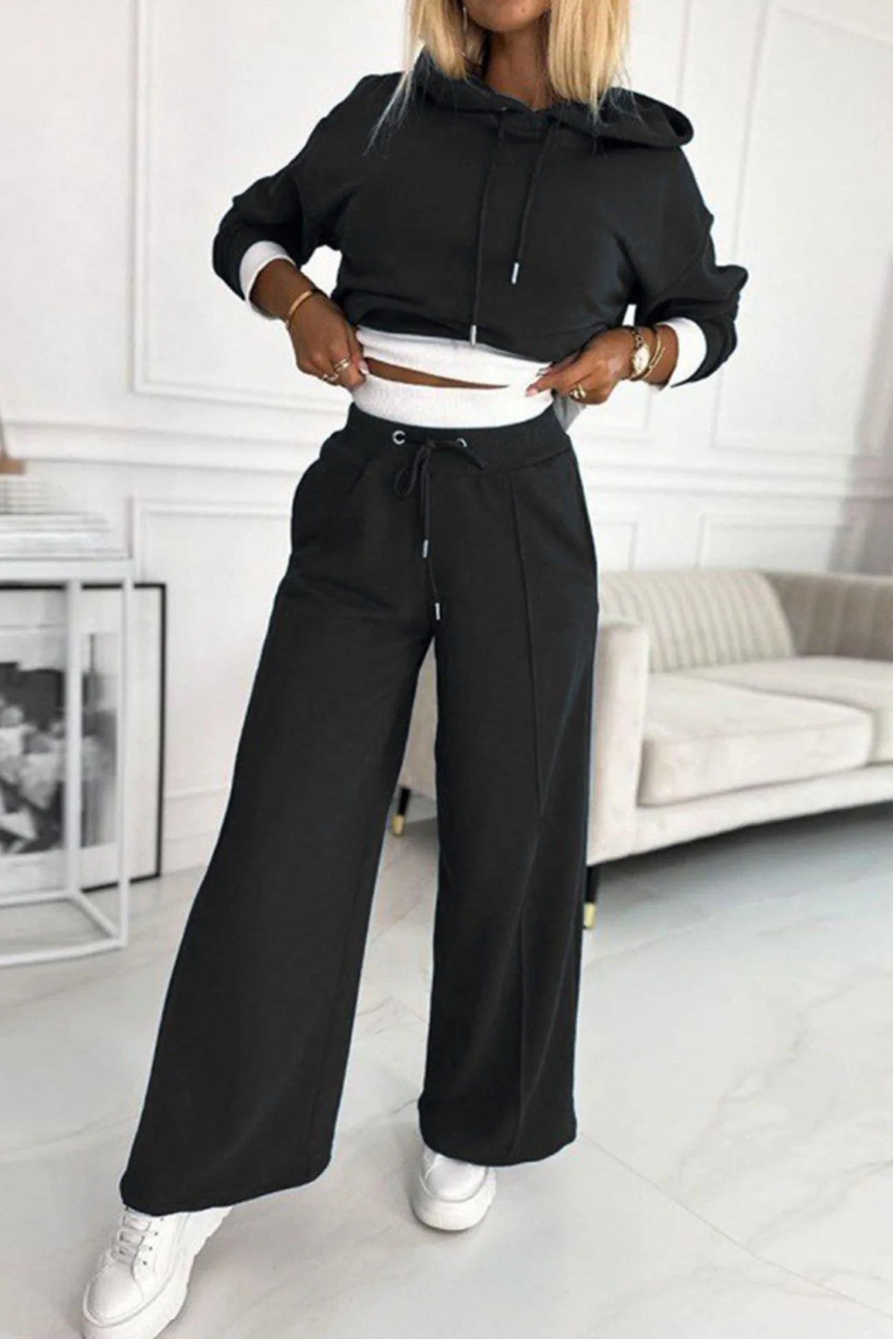 Juliana | Color splice hoodie long pants set - Image 2