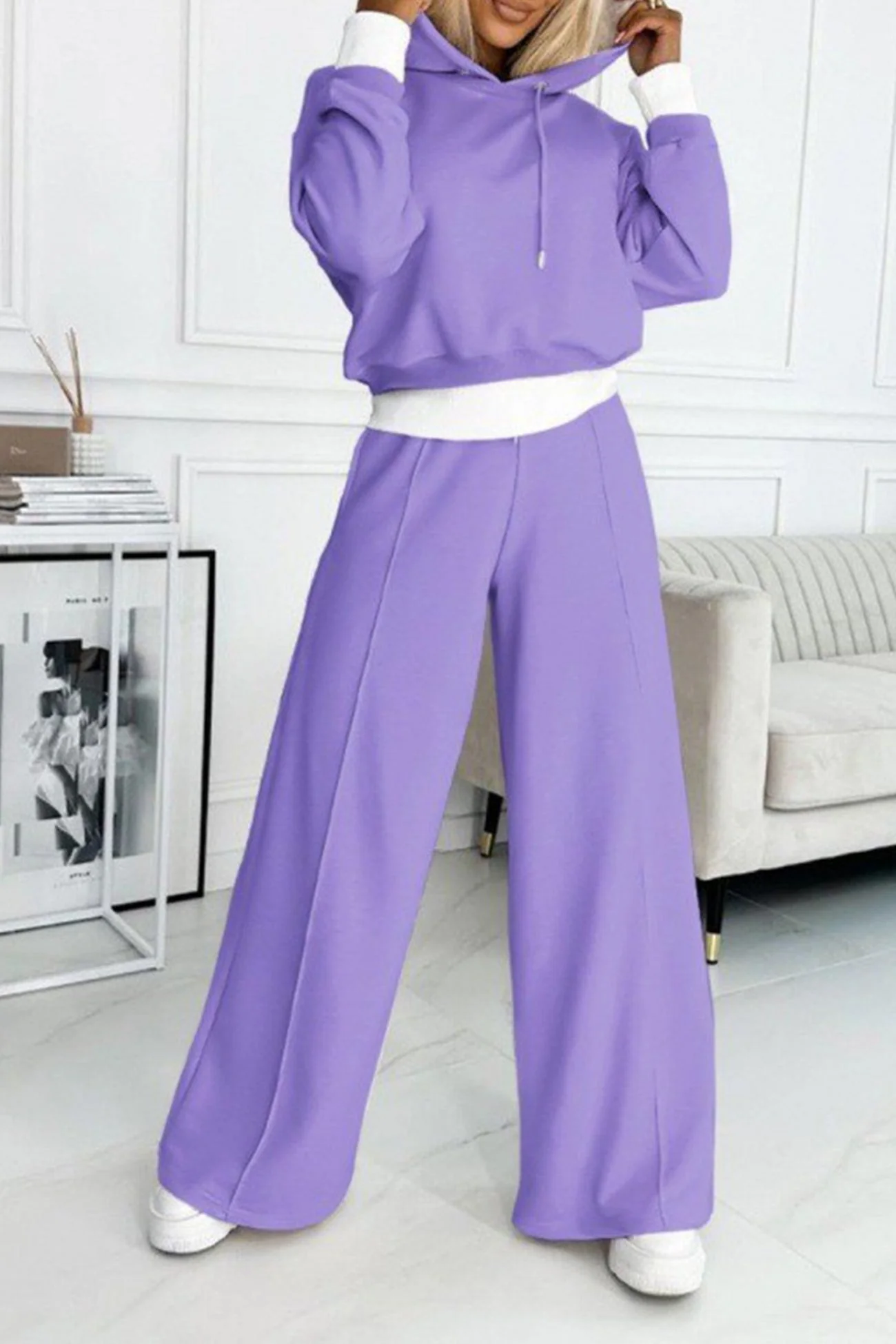 Juliana | Color splice hoodie long pants set - Image 5