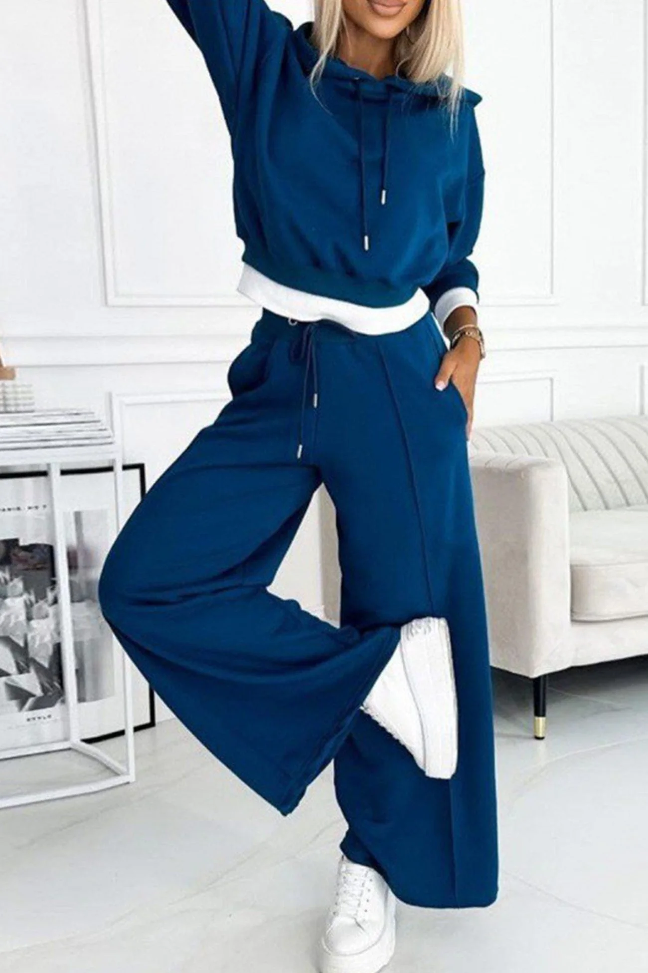 Juliana | Color splice hoodie long pants set - Image 6