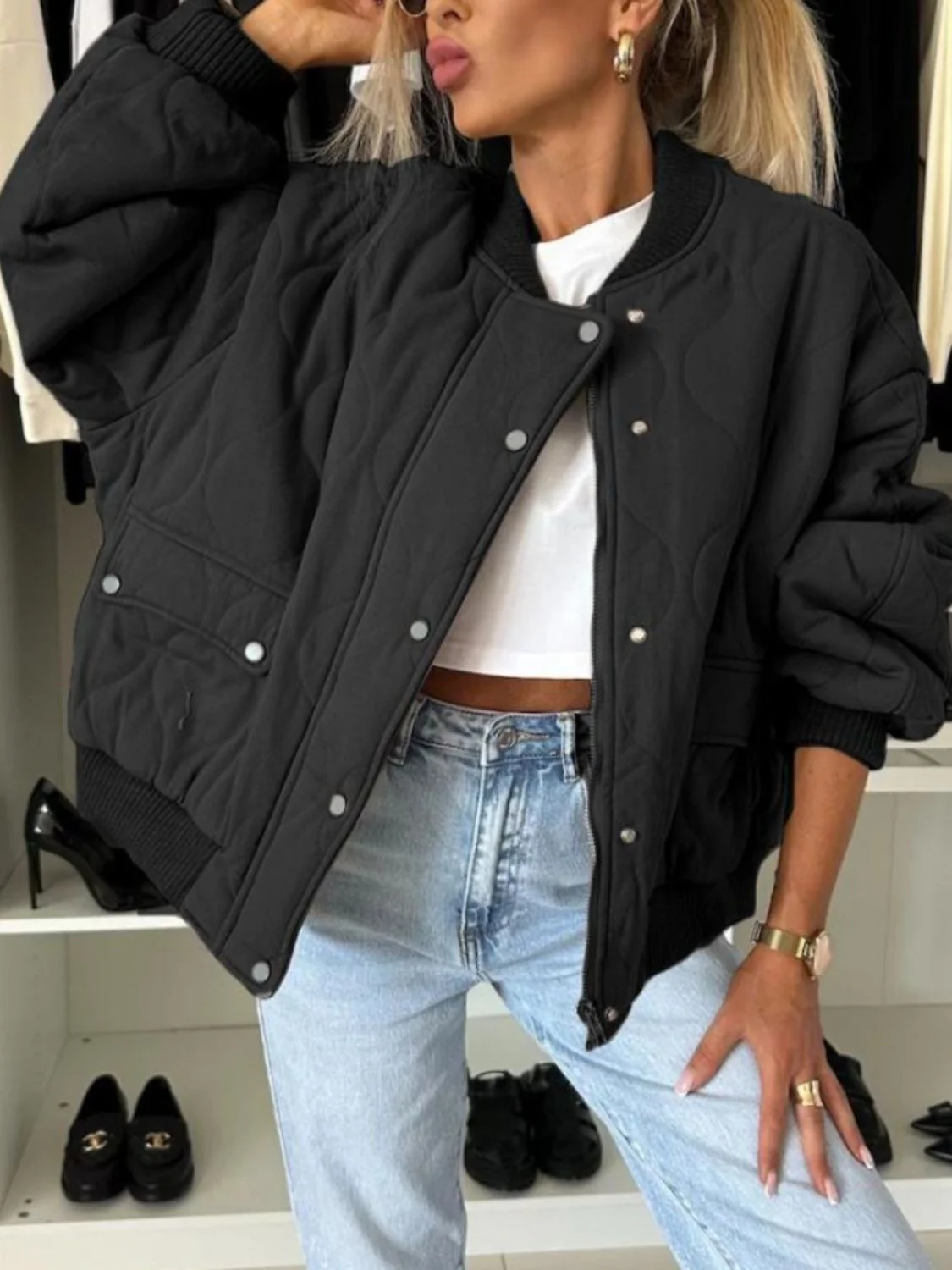 Juliana | Long-sleeved jacket with baseball collar and snap-down function - Image 8