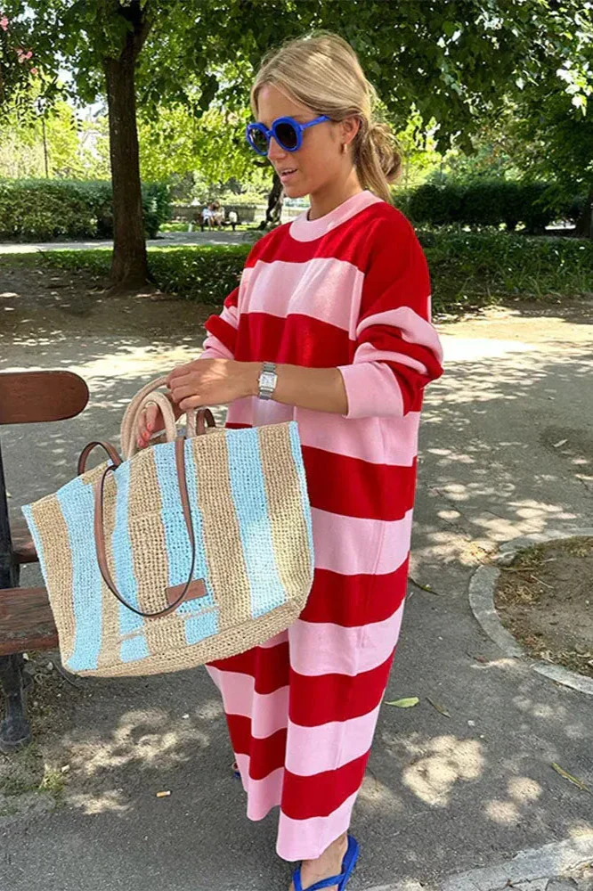 Julieta® | Casual Striped Midi Dress - Image 2