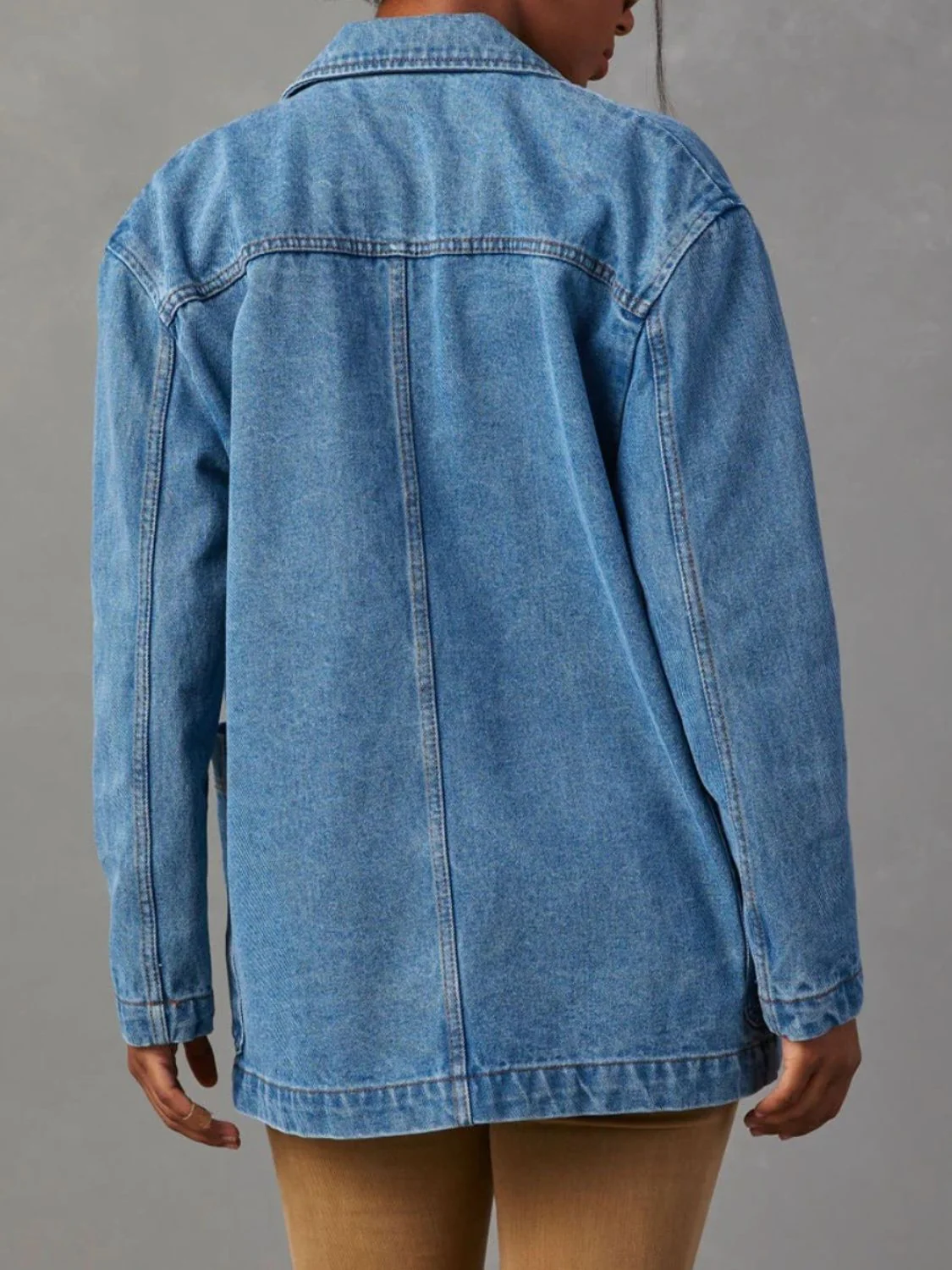 Julieta | Long-sleeved denim jacket with pockets and lapel collar - Image 2